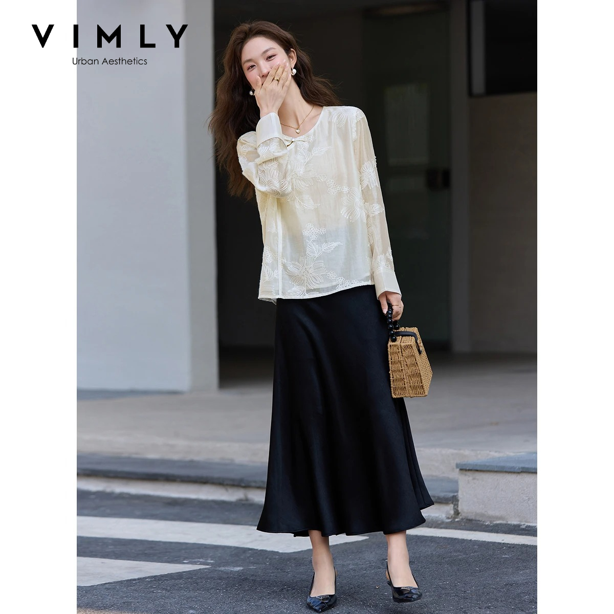 Embroidery Blouse - Blusa de Chifón Bordada Estilo Chino
