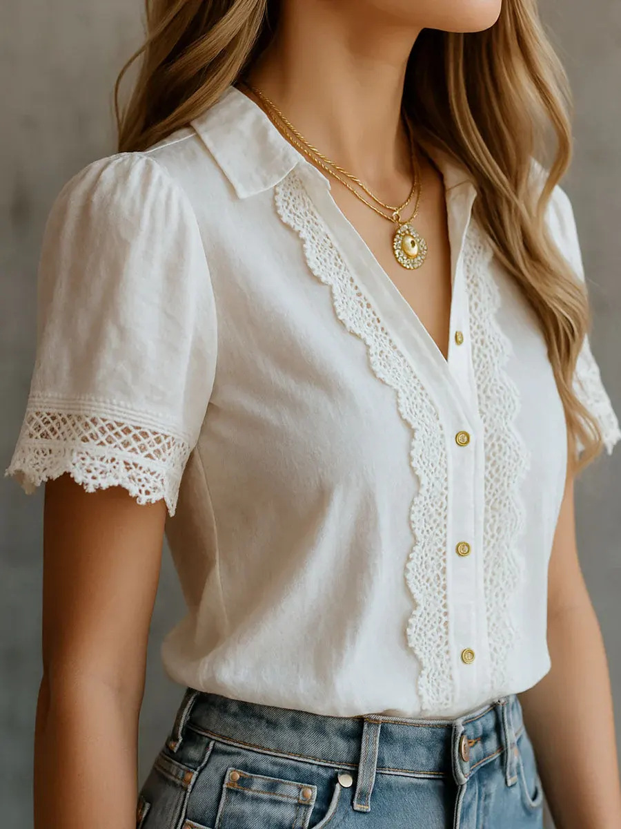 Embroidery Blouse - Elegantes Camisas de Mujer, Casuales, de