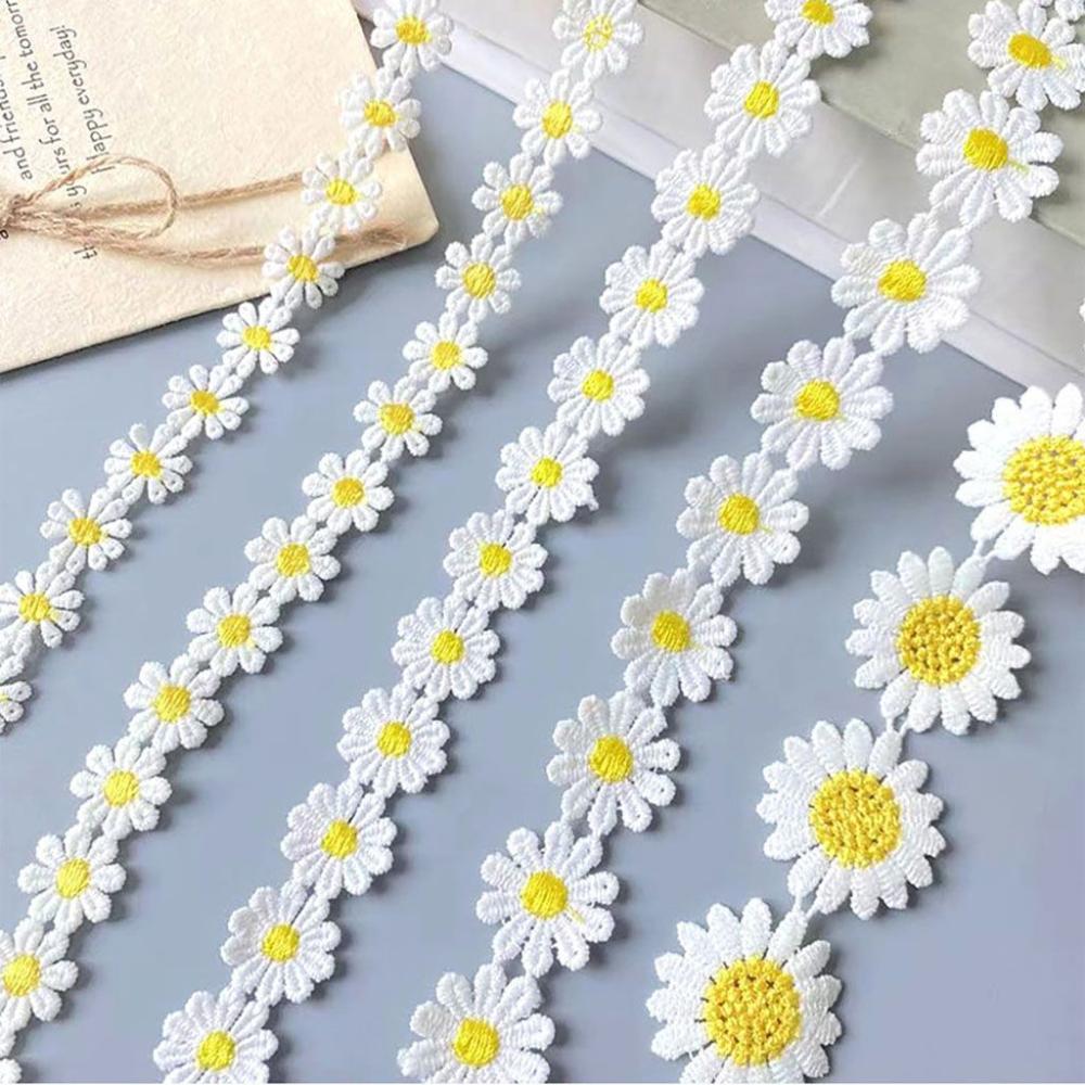 Embroidery Daisy Flower - Hermosa tela de encaje de margaritas