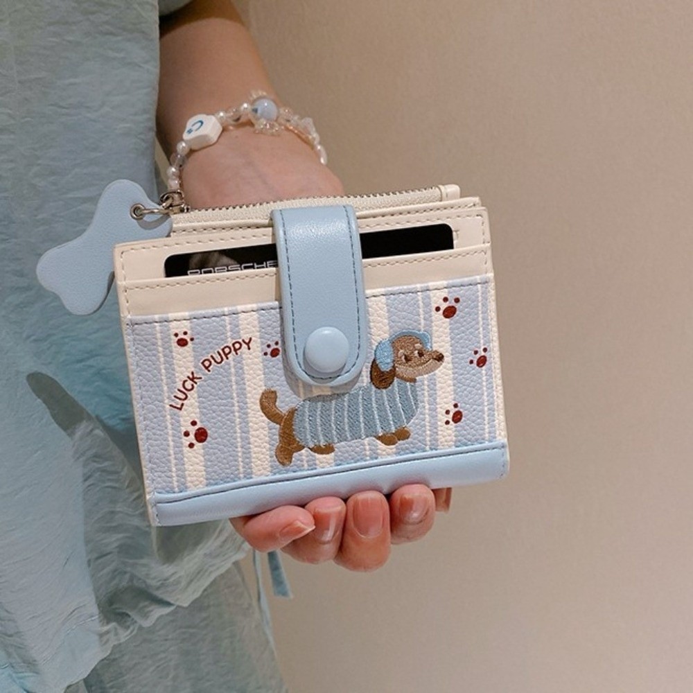 Embroidery Wallet - Cartera corta con bordado de perro