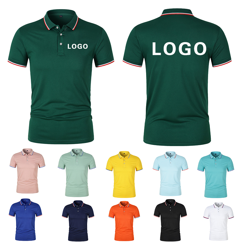 Embroidery Men Shirt - Polo de manga corta con solapa