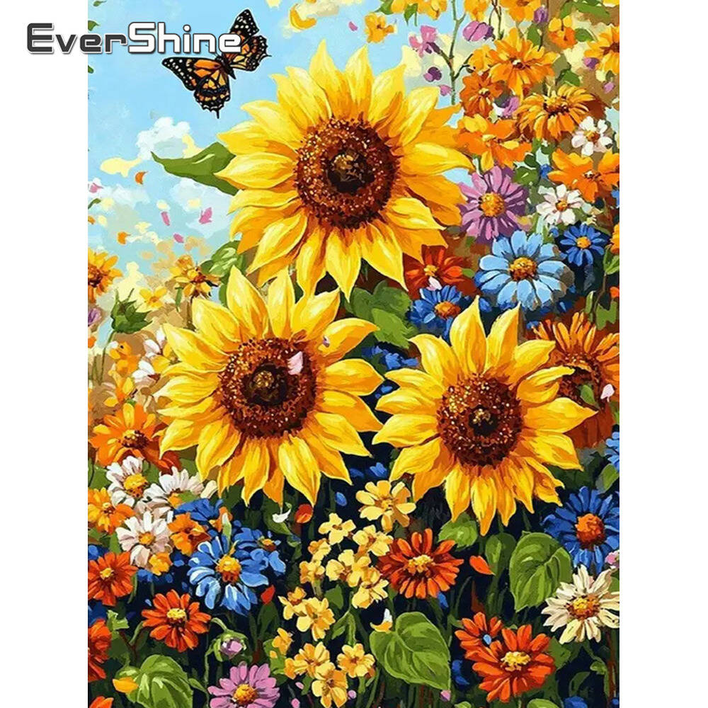 Embroidery Daisy Flower - Pinturas de diamantes de Disney, mosaico