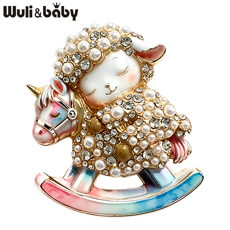 Embroidery Horse - Wuli&baby Adorables Broches de Oveja para