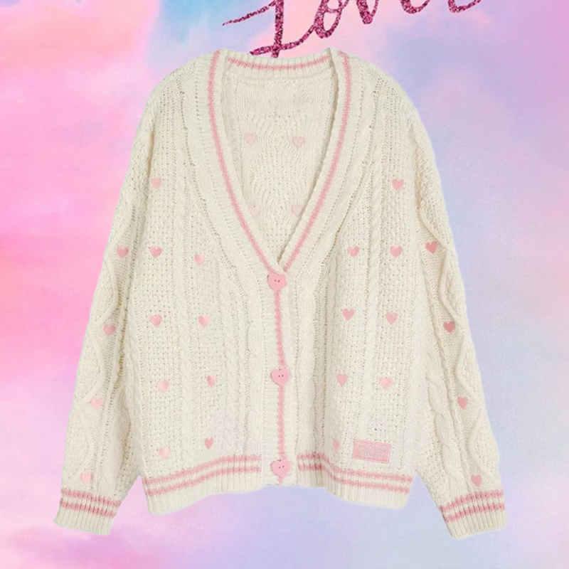 Embroidery Patch - Cárdigan Lover con Bordado de Corazón