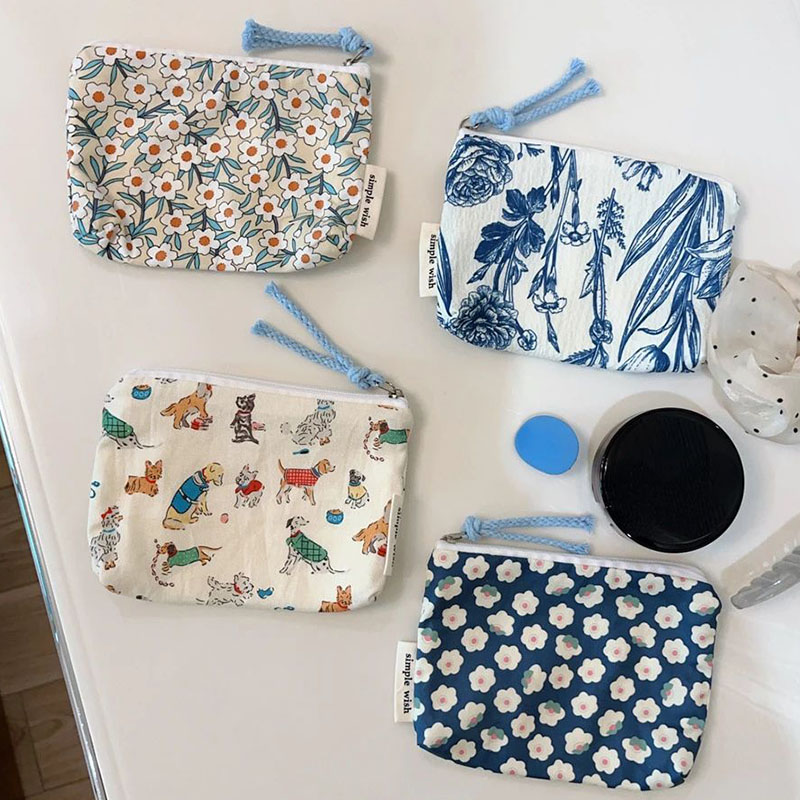 Embroidery Wallet - Monedero con cremallera para mujer, bolso