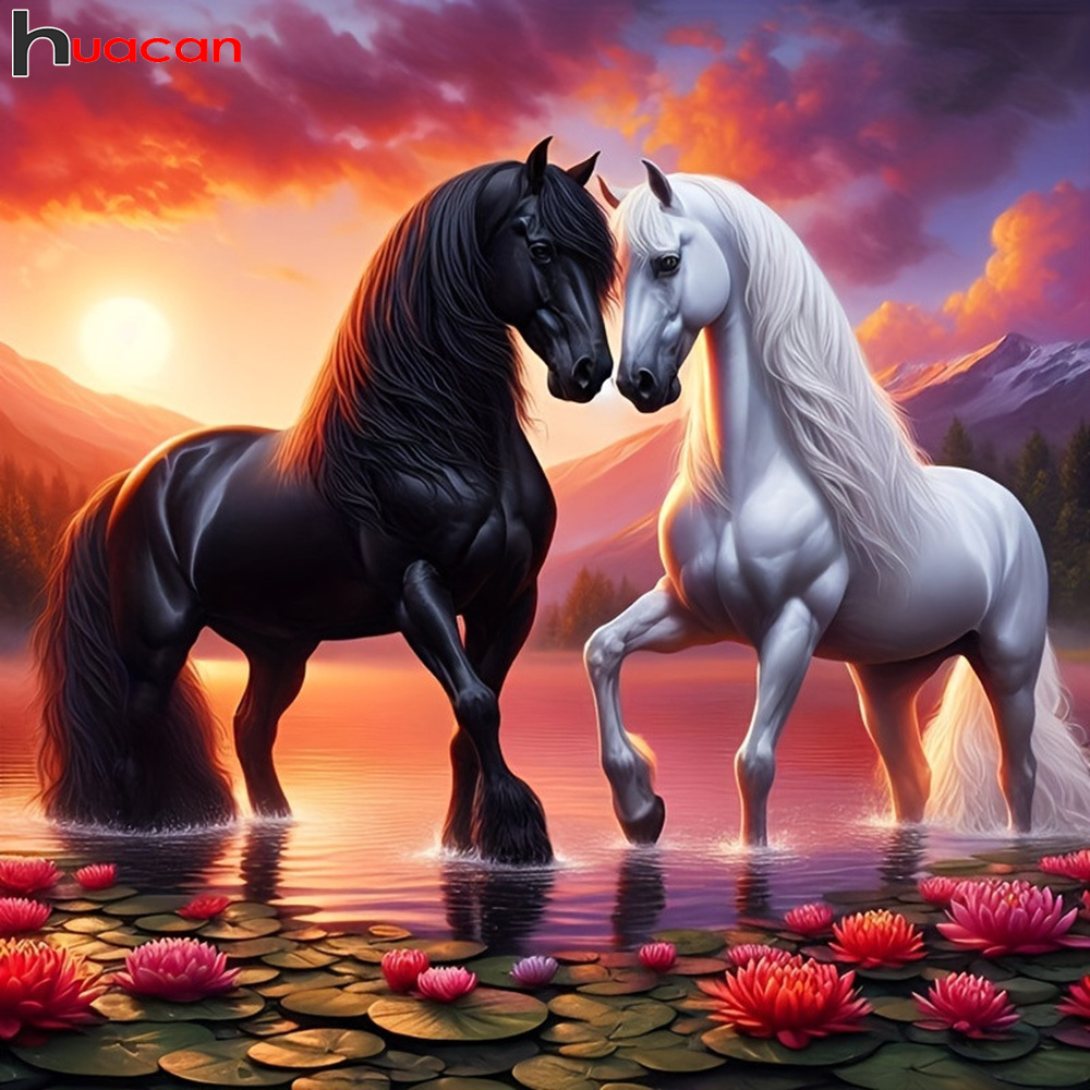Huacan-Conjunto de pintura de  - Embroidery Horse reseña y precio