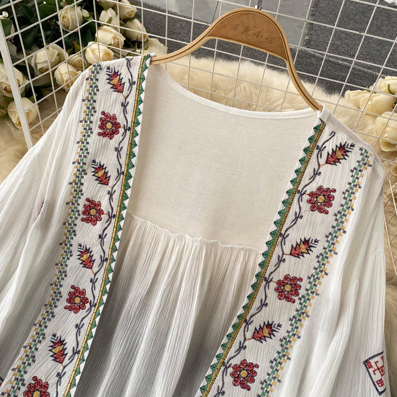 Camisa de verano para mujer, c - Embroidery Cardigan reseña y precio