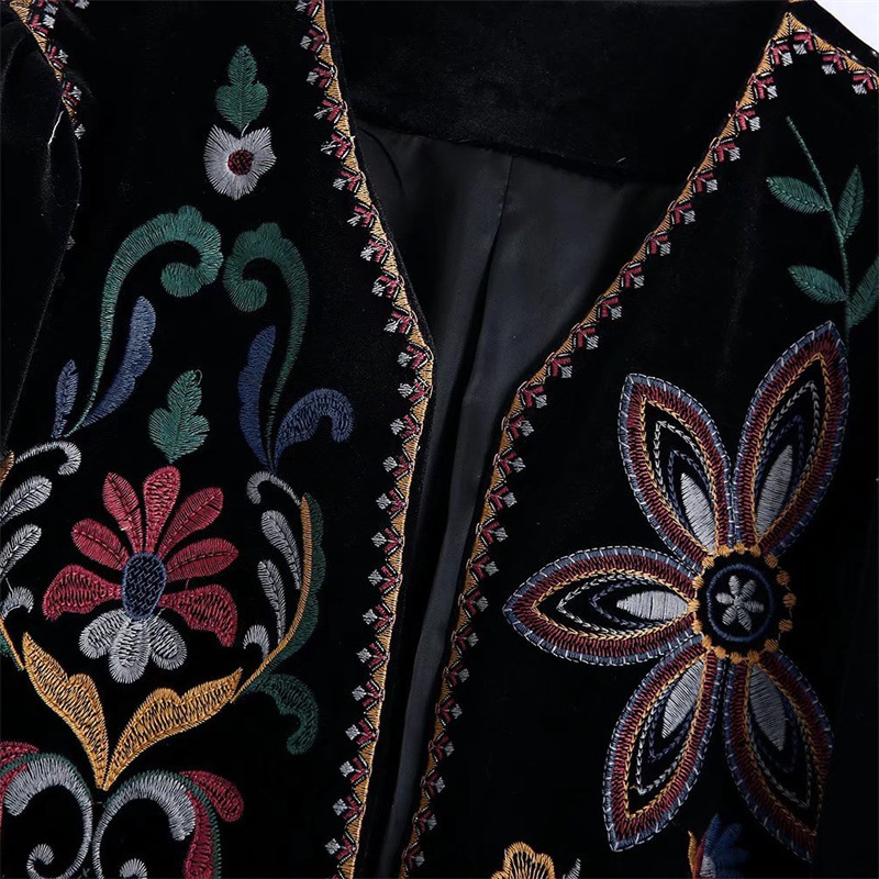 Chaqueta Corta de Terciopelo c - Embroidery Cardigan reseña y precio