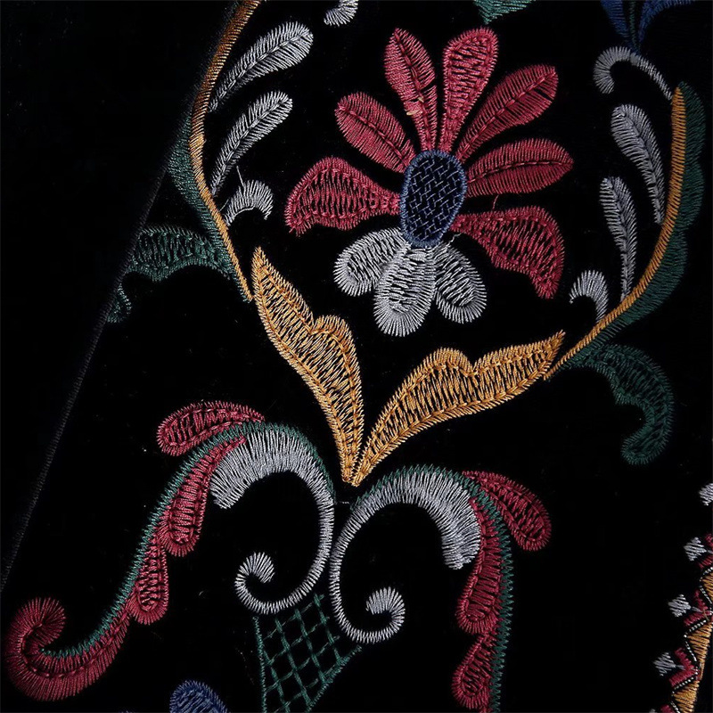 Chaqueta Corta de Terciopelo c - Embroidery Cardigan reseña y precio