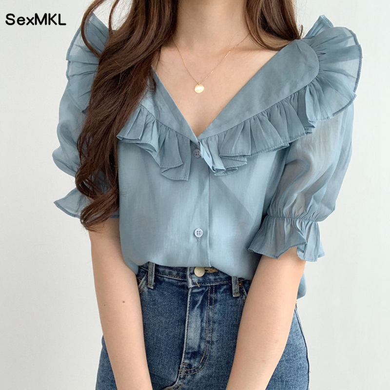 Blusas de Chifón Coreanas Casu - Embroidery Blouse reseña y precio