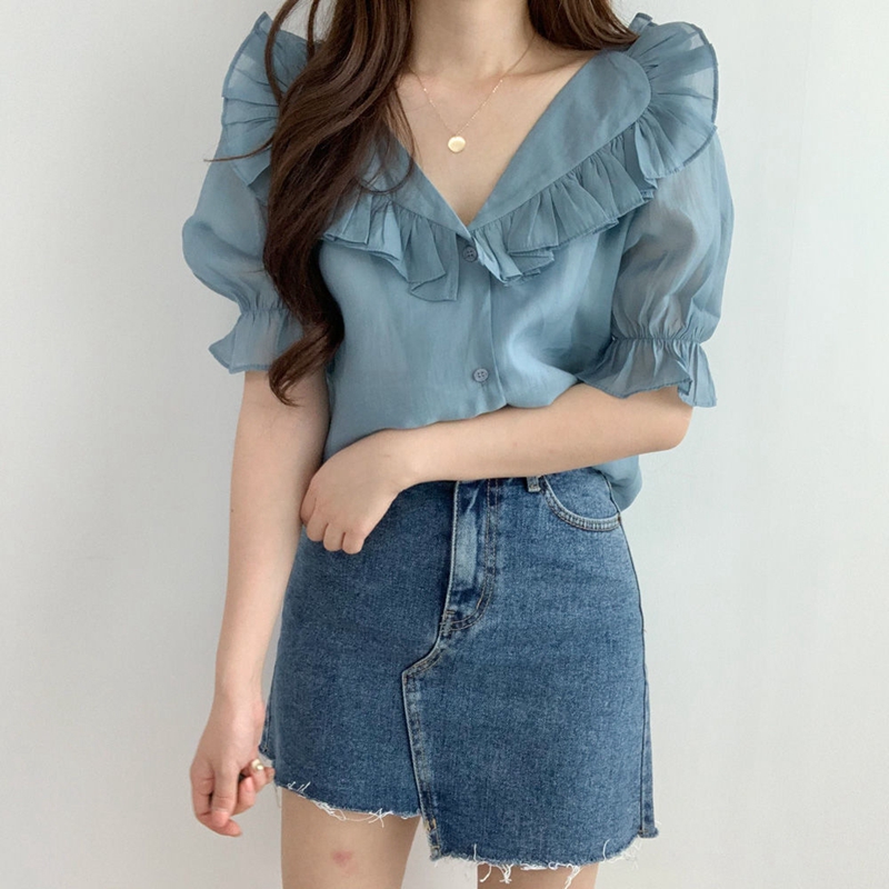 Blusas de Chifón Coreanas Casu - Embroidery Blouse reseña y precio