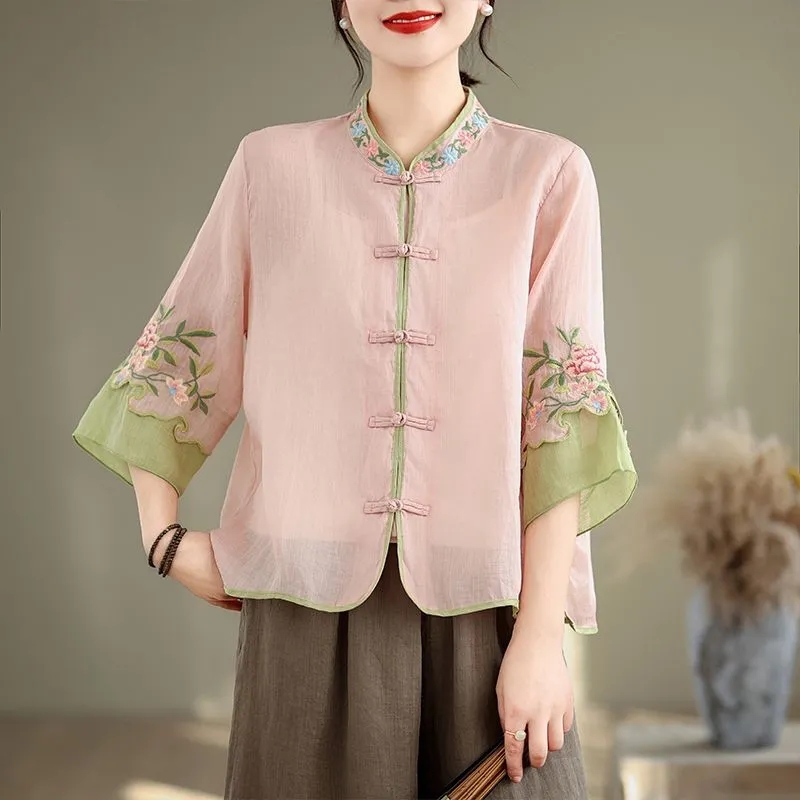 Camisa de Verano de Algodón y  - Embroidery Cardigan reseña y precio