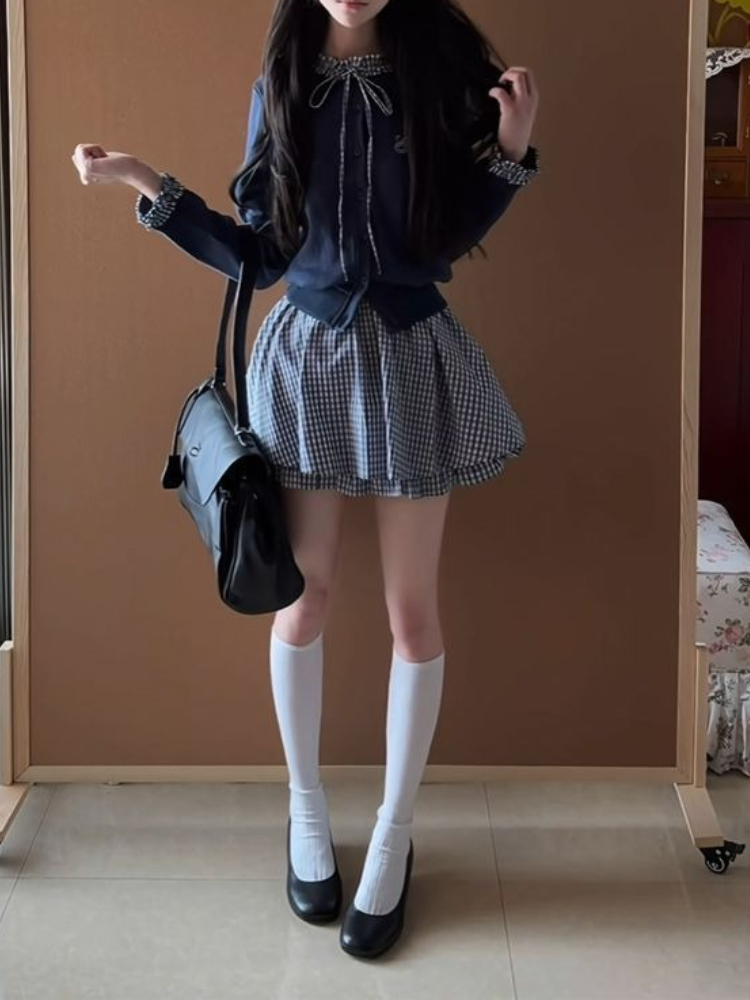 Conjunto de 2 Piezas Estilo Pr - Embroidery Cardigan reseña y precio
