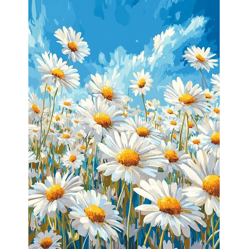 Pintura de Diamantes 5D con Di - Embroidery Daisy Flower reseña y precio