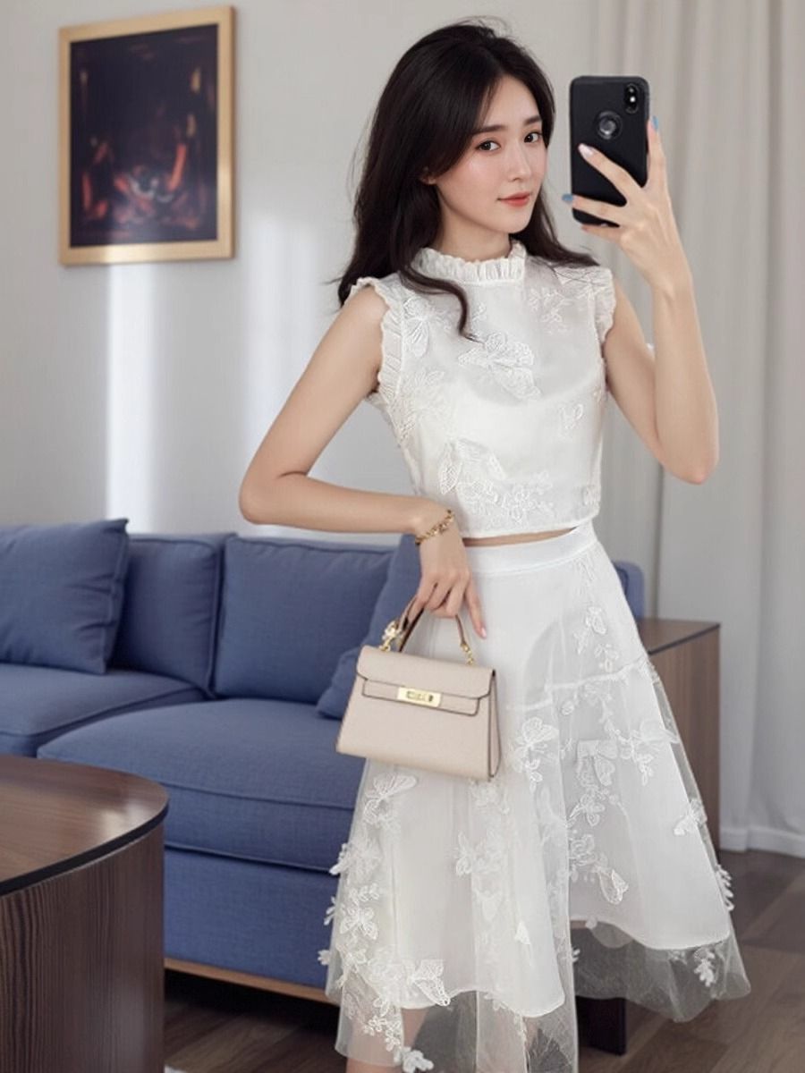 Nuevo Conjunto de Dos Piezas B - Embroidery Blouse reseña y precio