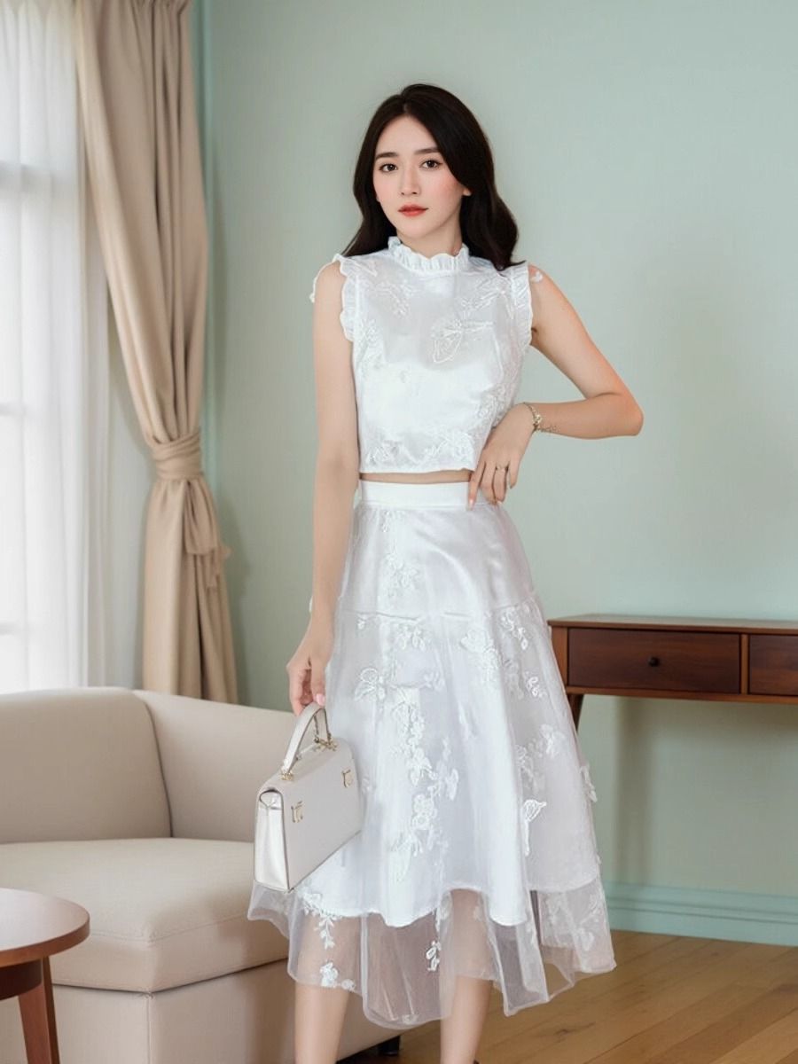 Nuevo Conjunto de Dos Piezas B - Embroidery Blouse reseña y precio