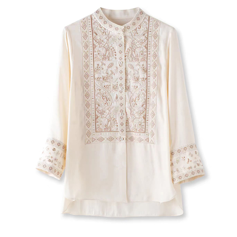 Camisa de Verano de Seda y Ray - Embroidery Men Shirt reseña y precio