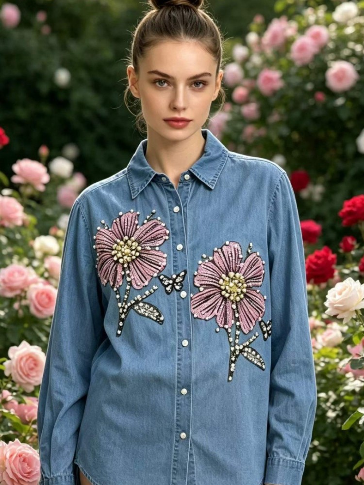 Blusas de Mezclilla Bordadas p - Embroidery Blouse reseña y precio