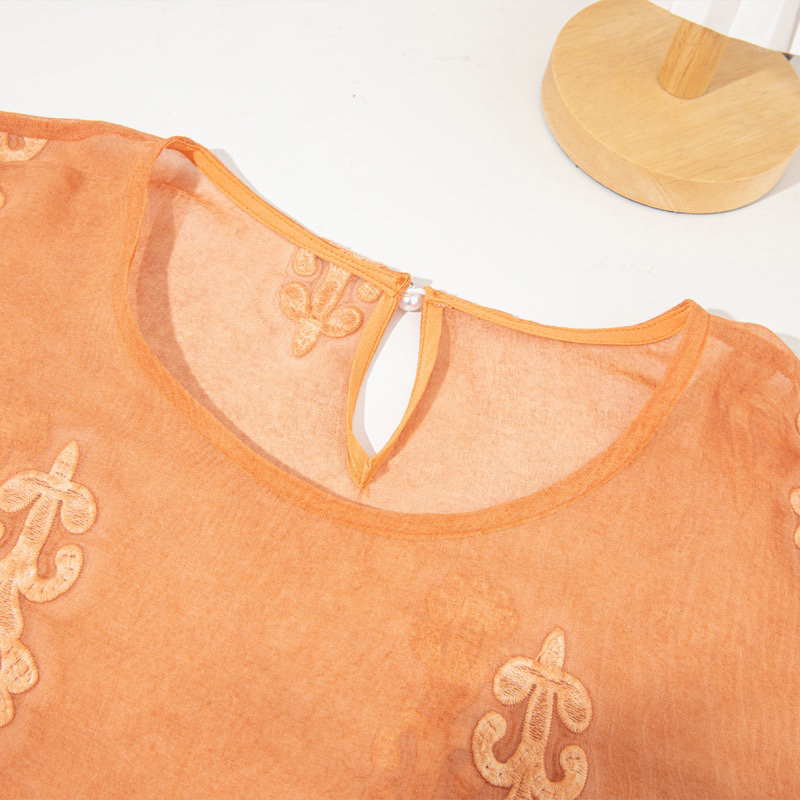 100% de seda Mulberry para muj - Embroidery Blouse reseña y precio