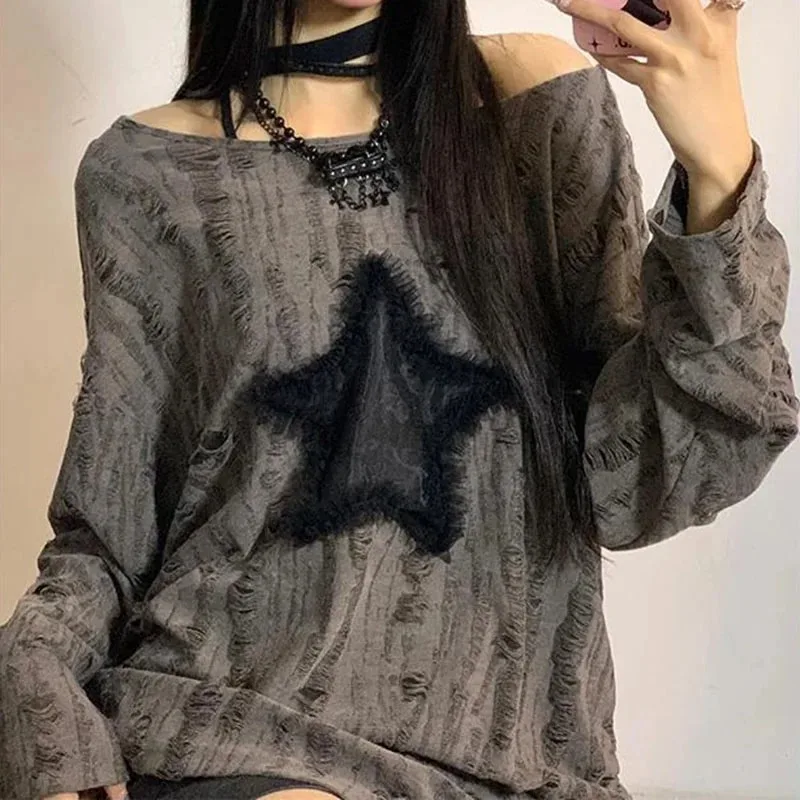 Camiseta Y2K con estampado de  - Embroidery Blouse reseña y precio