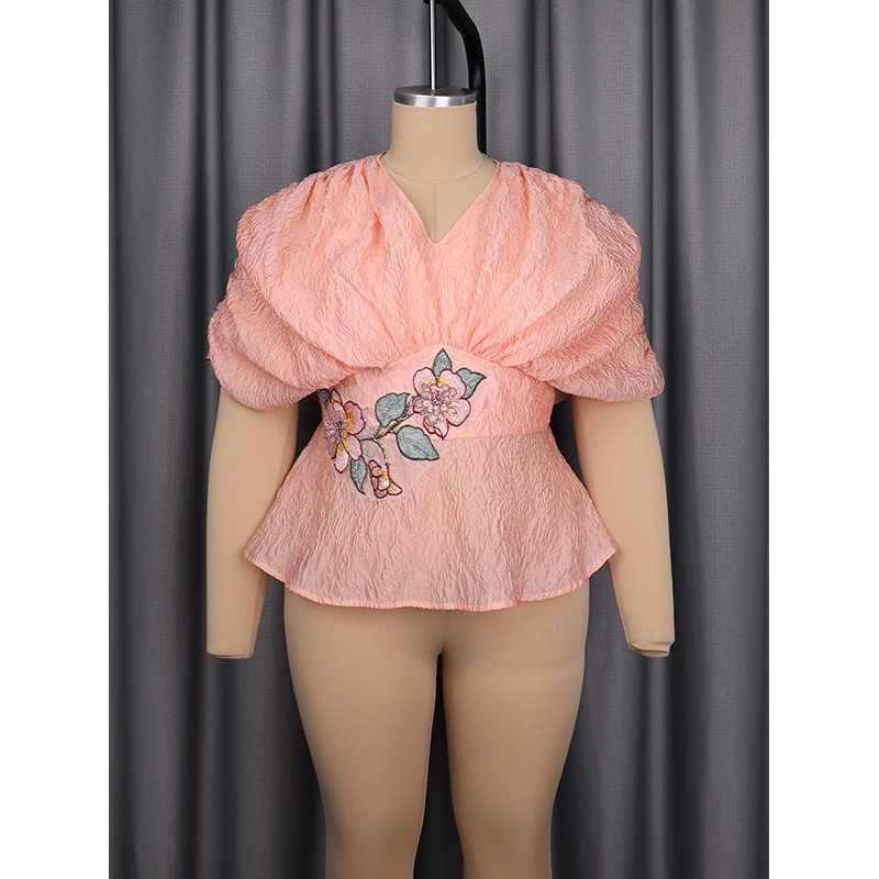 Blusa Peplum con Cuello en V y - Embroidery Blouse reseña y precio