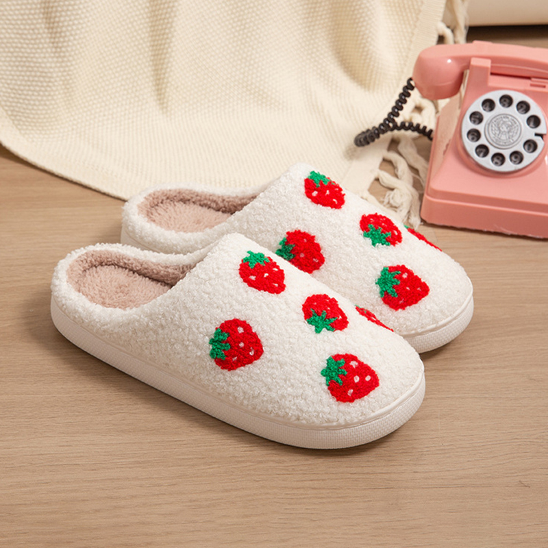 Pantuflas de fresa para mujer, - Embroidery Cotton reseña y precio