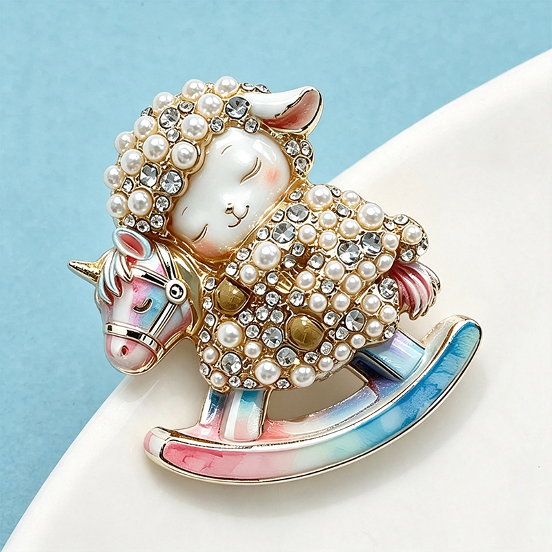 Wuli&baby Adorables Broches de - Embroidery Horse reseña y precio
