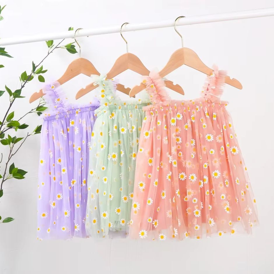 Vestido de tul para niñas pequ - Embroidery Daisy Flower reseña y precio