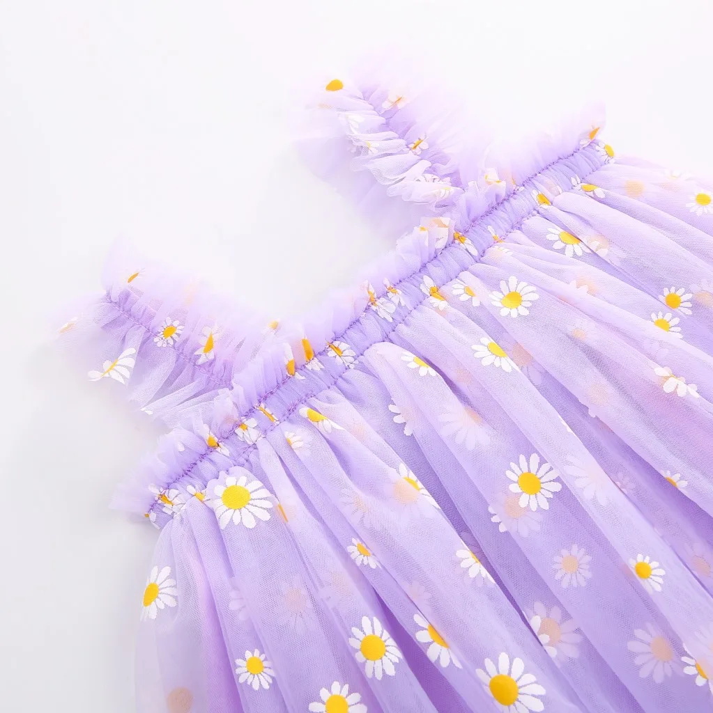 Vestido de tul para niñas pequ - Embroidery Daisy Flower reseña y precio